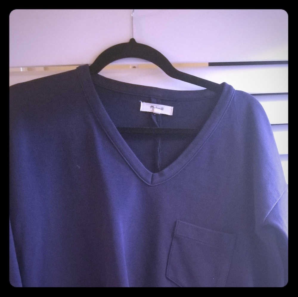 Madewell navy cotton pullover xs